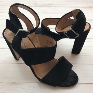 Madewell Octavia Black Suede Block Heels